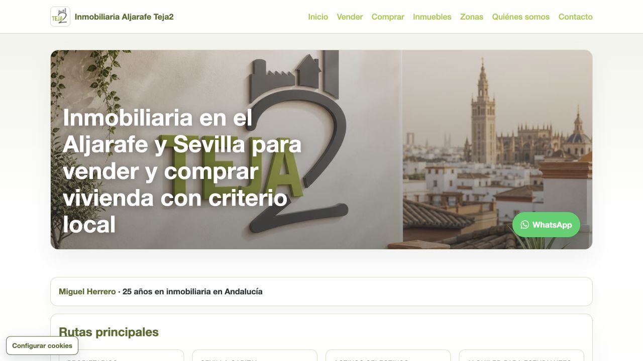 Captura de pantalla de la portada de Inmobiliaria Aljarafe Teja2
